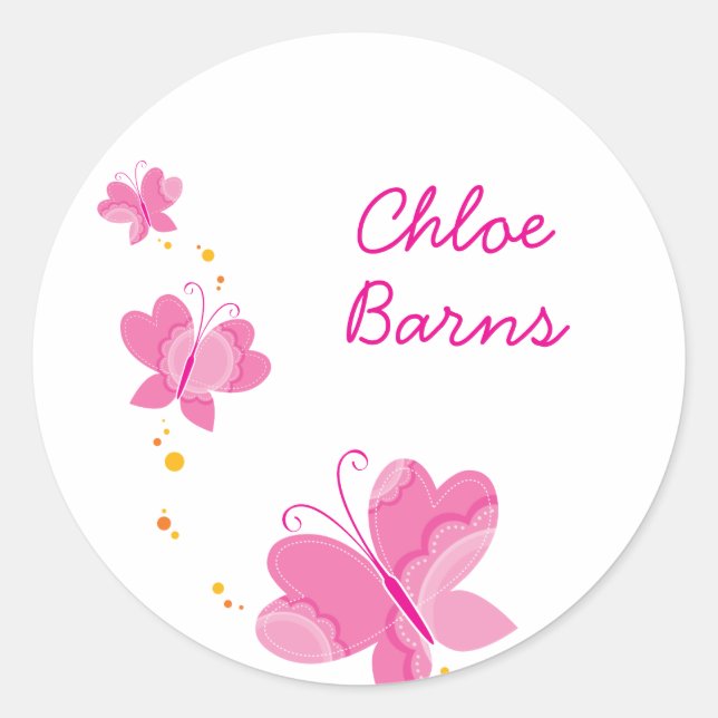 Pegatina Redonda FLUTTERBY BUTTERFLIES :: serie de tres 1 (Anverso)