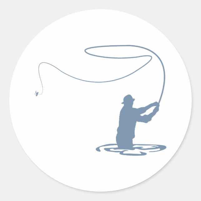 Pegatina Redonda Flycasting (Anverso)