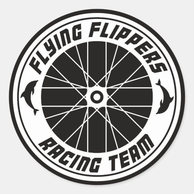 Pegatina Redonda Flying Flippers Racing - Aufkleber Rund (Anverso)