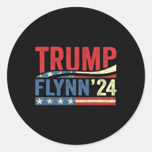 Pegatina Redonda Flynn 2024 vicepresidente: Hombres con espalda est