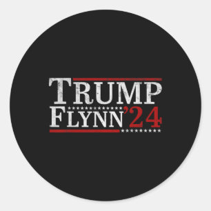 Pegatina Redonda Flynn 2024 vicepresidente: Hombres con espalda est