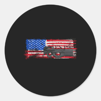 Pegatina Redonda Fn P90 Máquina de armas subarmas de defensa person