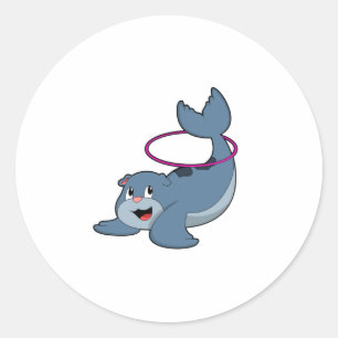 Pegatina Redonda Foca en Fitness con neumáticos de Fitness.PNG