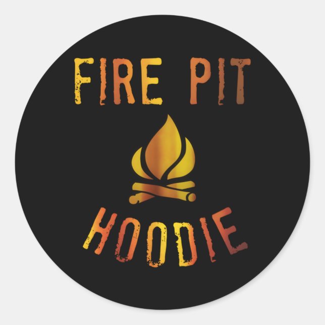 Pegatina Redonda Fogata De Fuego O Fuego De Fuego (Anverso)