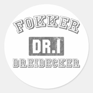 Pegatina Redonda Fokker DR.1 Dreidecker