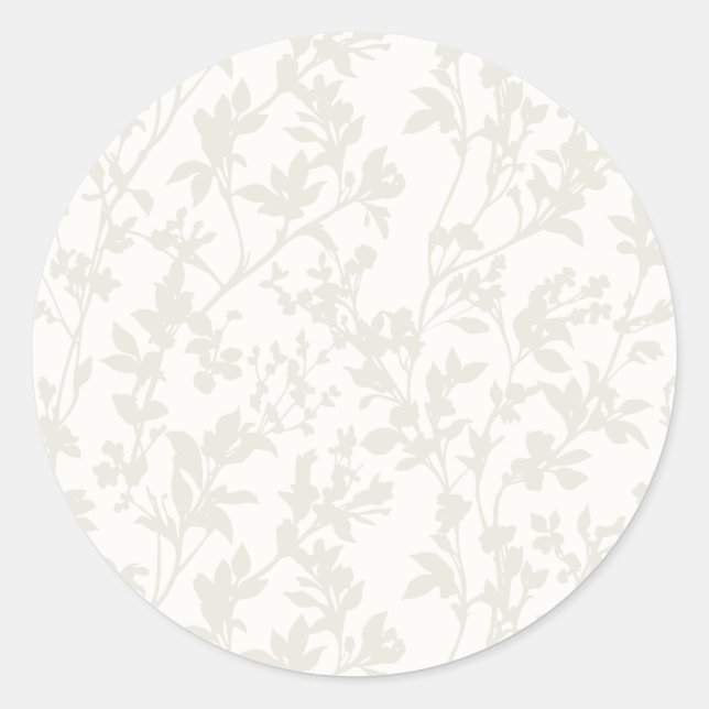 Pegatina Redonda Foliage fresco (Marfil - Chiffon) (Anverso)