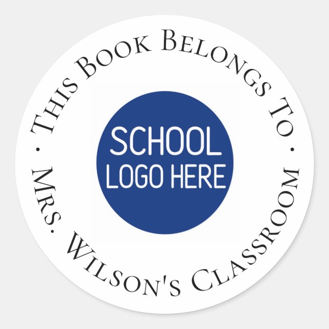 Pegatina Redonda Folleto de aula de profesores (Anverso)