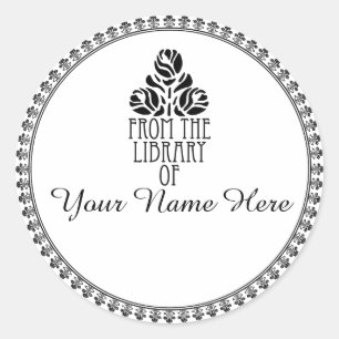 Pegatina Redonda Folleto de estilo Art Déco redondo