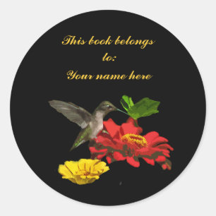 Pegatina Redonda Folleto de Hummingbird