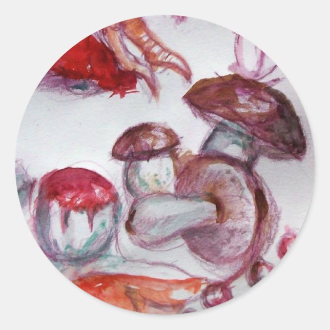 Pegatina Redonda FOLLETO MÁGICO DE MUSHOROS Particularmente (Anverso)