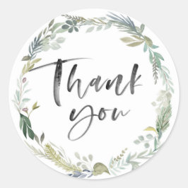 Pegatina Redonda Folleto verde gracias pegatinas