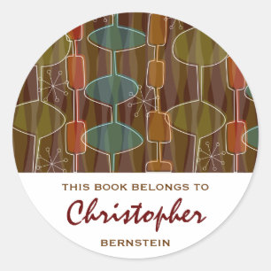 Pegatina Redonda Folletos Retro Pod