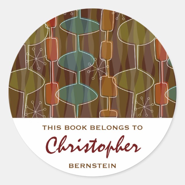 Pegatina Redonda Folletos Retro Pod (Anverso)