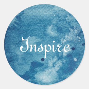 Pegatina Redonda Fondo abstracto de la acuarela