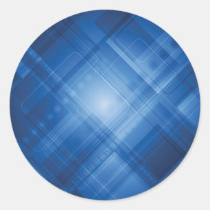 Pegatina Redonda Fondo azul oscuro de alta tecnología