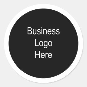 Pegatina Redonda Fondo blanco del logotipo comercial