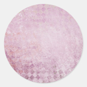 Pegatina Redonda Fondo de Collage de Diamantes Rosa