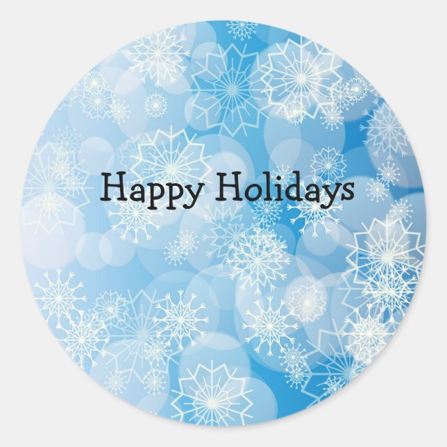 Pegatina Redonda Fondo de copas de nieve (Anverso)