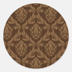 Pegatina Redonda Fondo de Damasco 2