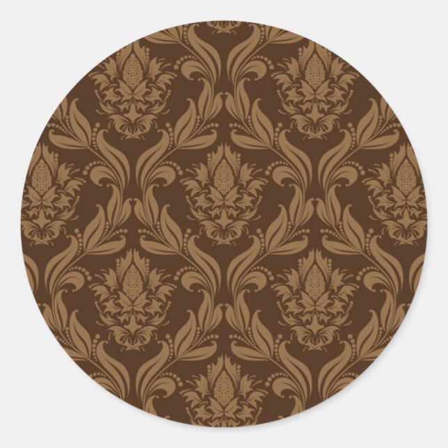 Pegatina Redonda Fondo de Damasco 2 (Anverso)