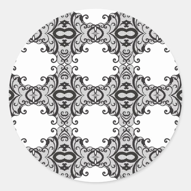 Pegatina Redonda Fondo de encaje 2 (Anverso)