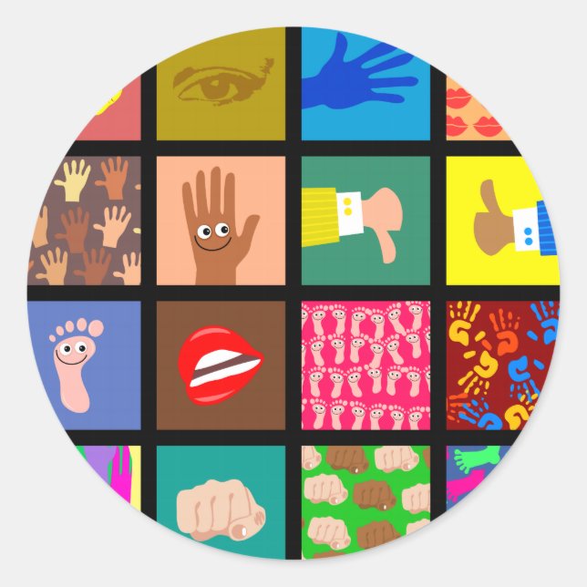 Pegatina Redonda Fondo de escritorio Anatomy Tile (Anverso)