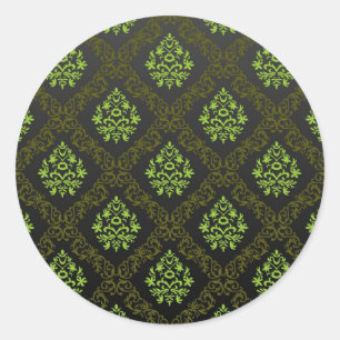 Pegatina Redonda Fondo de escritorio Floral Verde