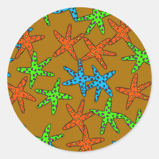 Pegatina Redonda Fondo de escritorio Starfish