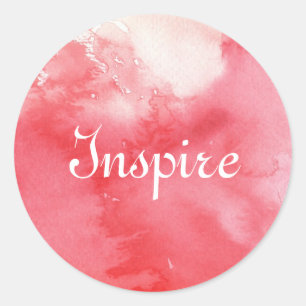 Pegatina Redonda fondo de gran acuarela - pinturas de acuarela 3