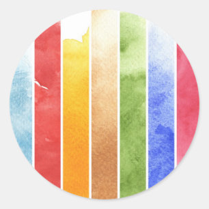 Pegatina Redonda fondo de gran acuarela - pinturas de acuarela 5