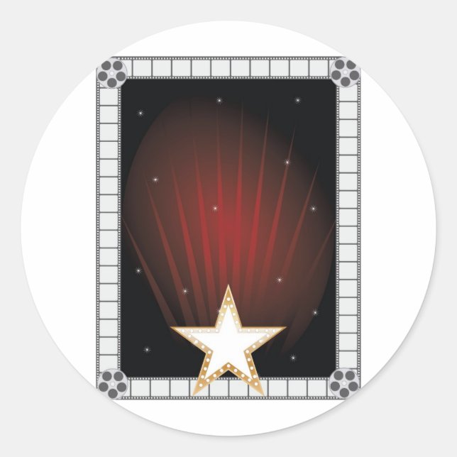 Pegatina Redonda Fondo de la Fama (Anverso)