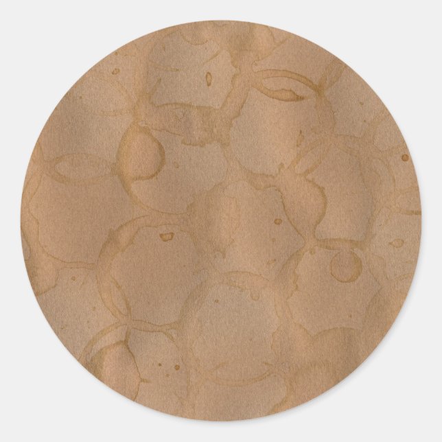 Pegatina Redonda fondo de manchas de café (Anverso)