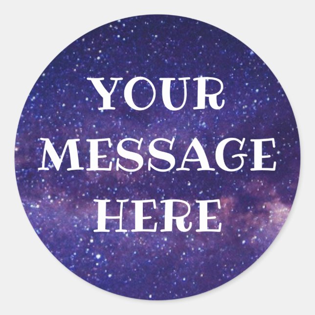 Pegatina Redonda Fondo de NOCHE ESTRELLADA - Personaliza el tuyo (Anverso)