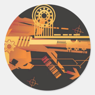 Pegatina Redonda Fondo de semitono técnico 6