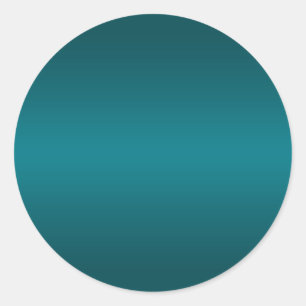 Pegatina Redonda Fondo degradado turquesa oscuro en blanco