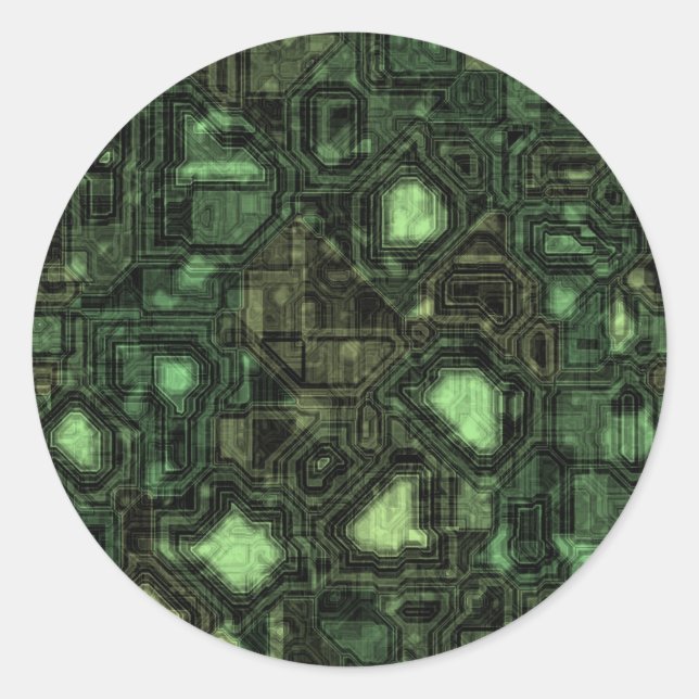Pegatina Redonda Fondo del circuito del ordenador (Anverso)
