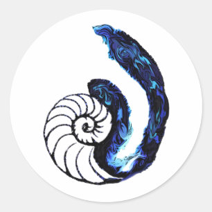 Pegatina Redonda Fondo del personalizable del negro del huérfano