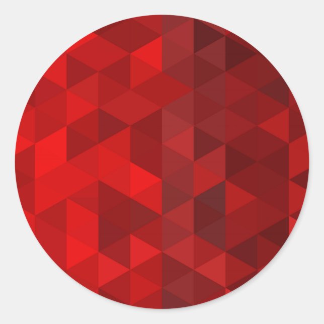Pegatina Redonda fondo del triángulo rojo patrón abstracto de baja  (Anverso)