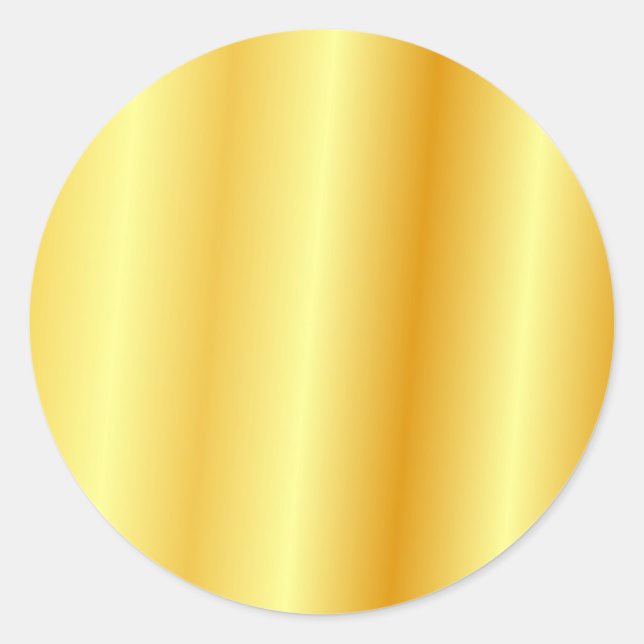 Pegatina Redonda Fondo en blanco con aspecto dorado glamuroso (Anverso)