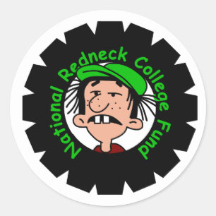 Pegatina Redonda Fondo Nacional de Redneck