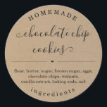 Pegatina Redonda Fondo personalizado de Kraft de comida casera<br><div class="desc">Pegatina de comida casera personalizada en un fondo de imitación de Kraft - Un sello maravillosamente simple y lindo para el envasado de su bien horneado.</div>