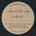 Pegatina Redonda Fondo personalizado de Kraft de comida casera<br><div class="desc">Pegatina de comida casera personalizada en un fondo de imitación de Kraft - Un sello maravillosamente simple y lindo para el envasado de su bien horneado.</div>