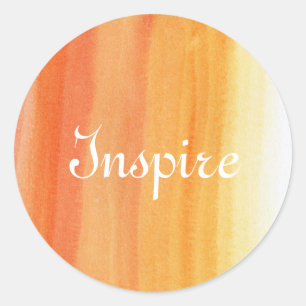 Pegatina Redonda Fondo pintado a mano de acuarela abstracta