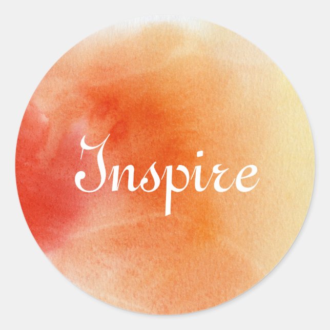 Pegatina Redonda Fondo pintado a mano de acuarela abstracta 15 (Anverso)