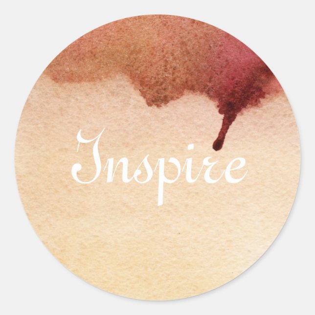 Pegatina Redonda Fondo pintado a mano de acuarela abstracta 3 (Anverso)
