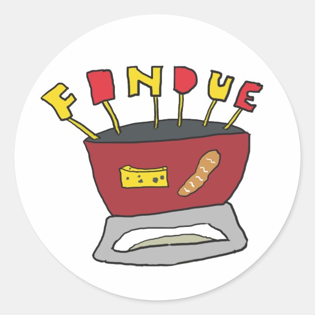 Pegatina Redonda Fondue (Anverso)