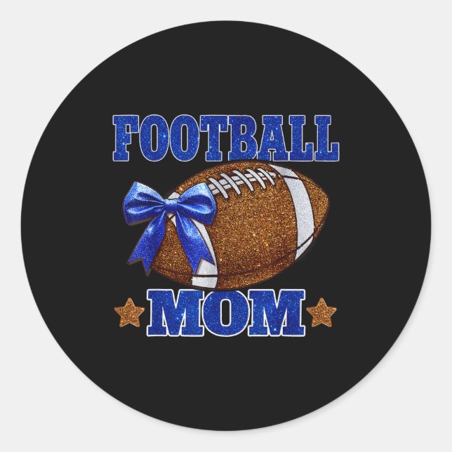 Pegatina Redonda Footbal Mom Football Mama Game Day Football Season (Anverso)