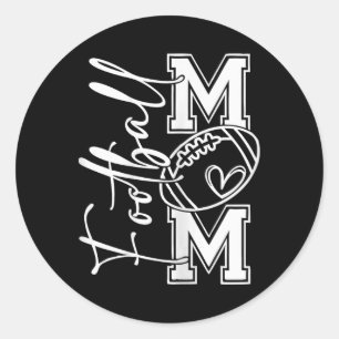 Pegatina Redonda Football Mom Football Mom