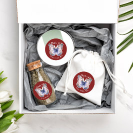 Pegatina Redonda For Business Butterfly Custom Shop Name Thank You 