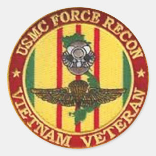 PEGATINA REDONDA FORCE RECON VIETNAM VETERAN